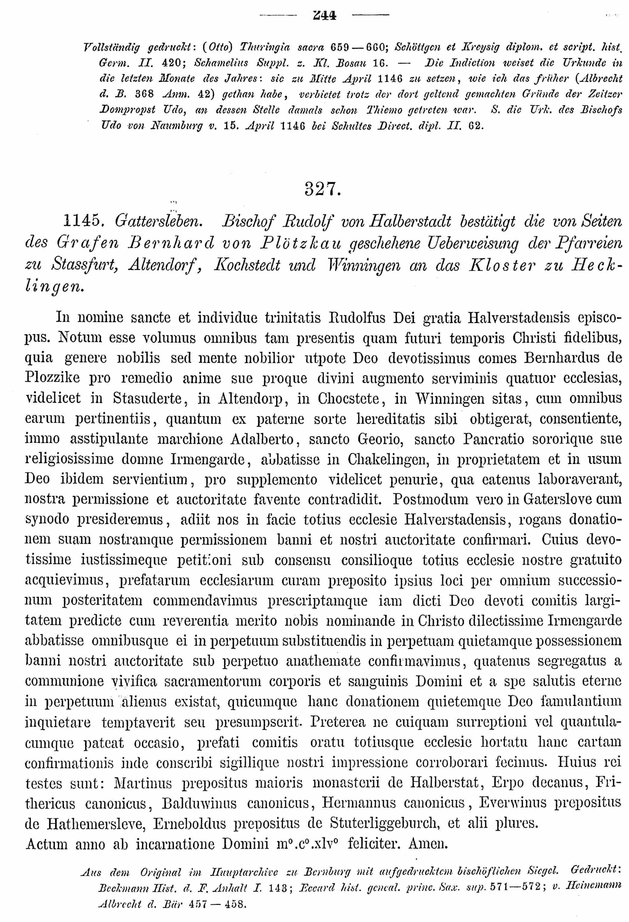 CDA-Urkunde 1145 